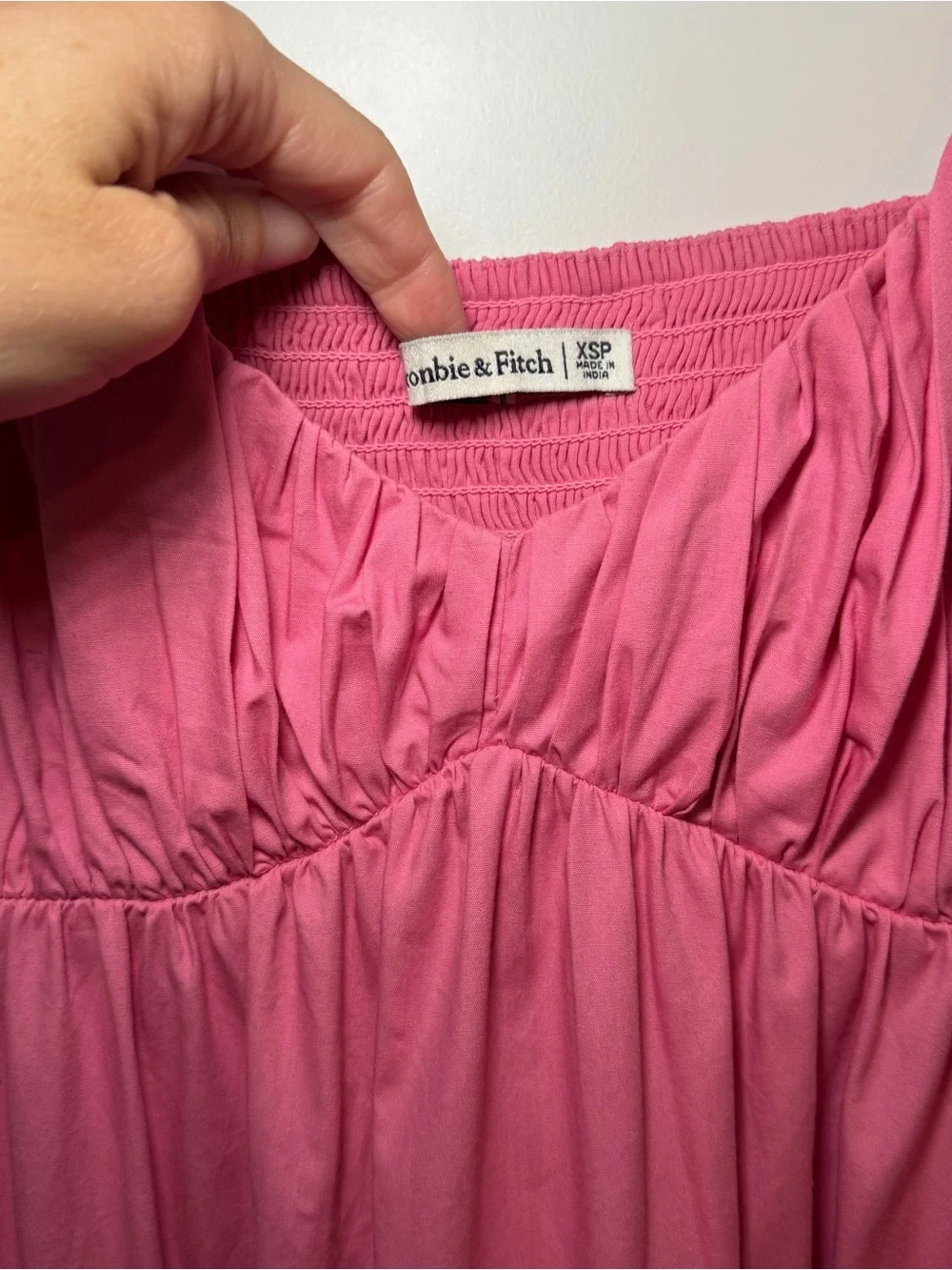 Abercrombie Pink Tiered Ruffle-Sleeve Maxi Dress